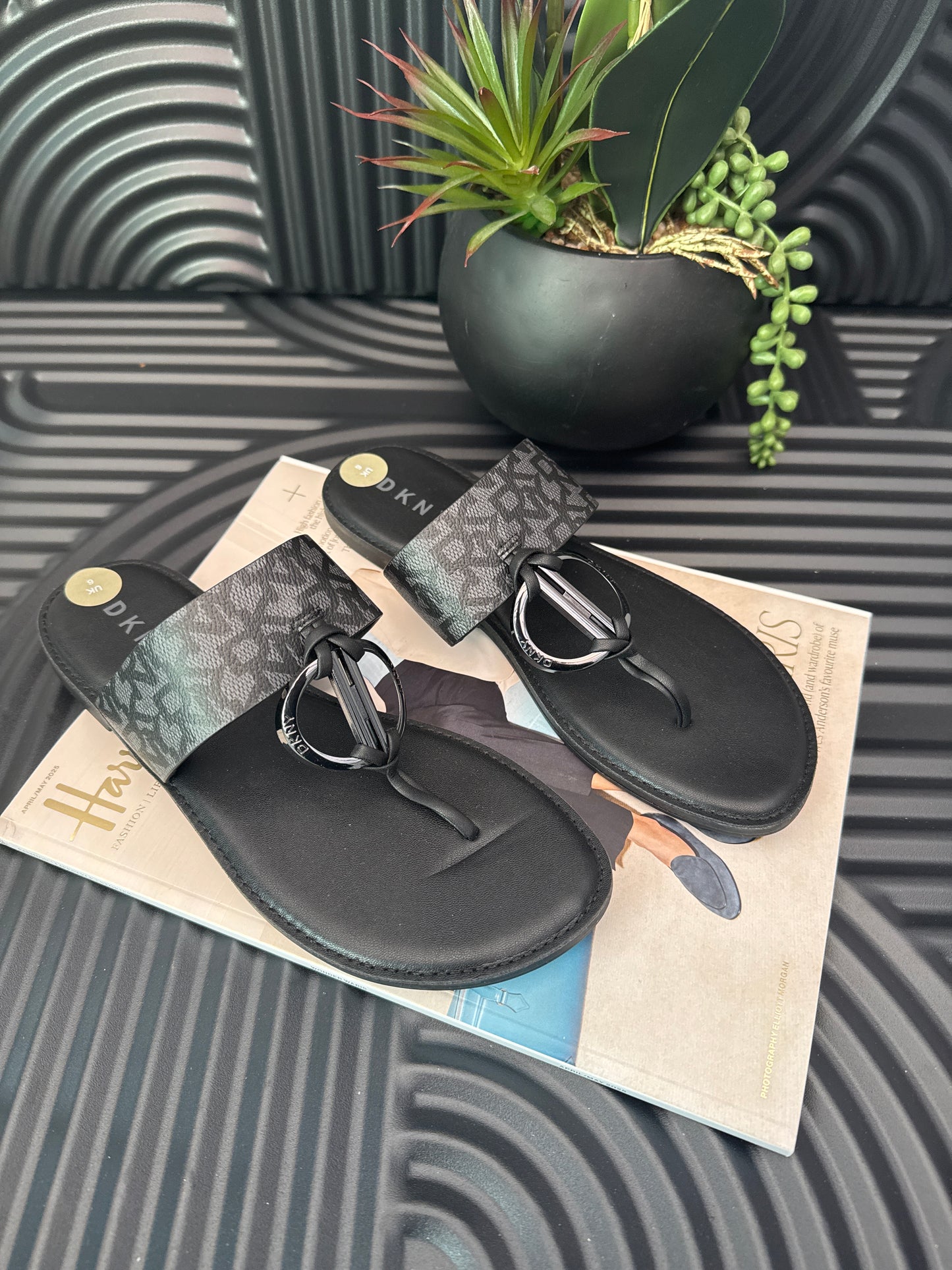 DKNY Monogram Flat Sandal