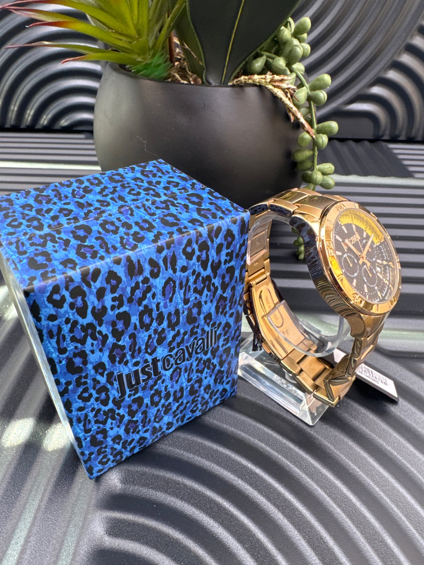 Just Cavalli Black and Gold Tone Watch