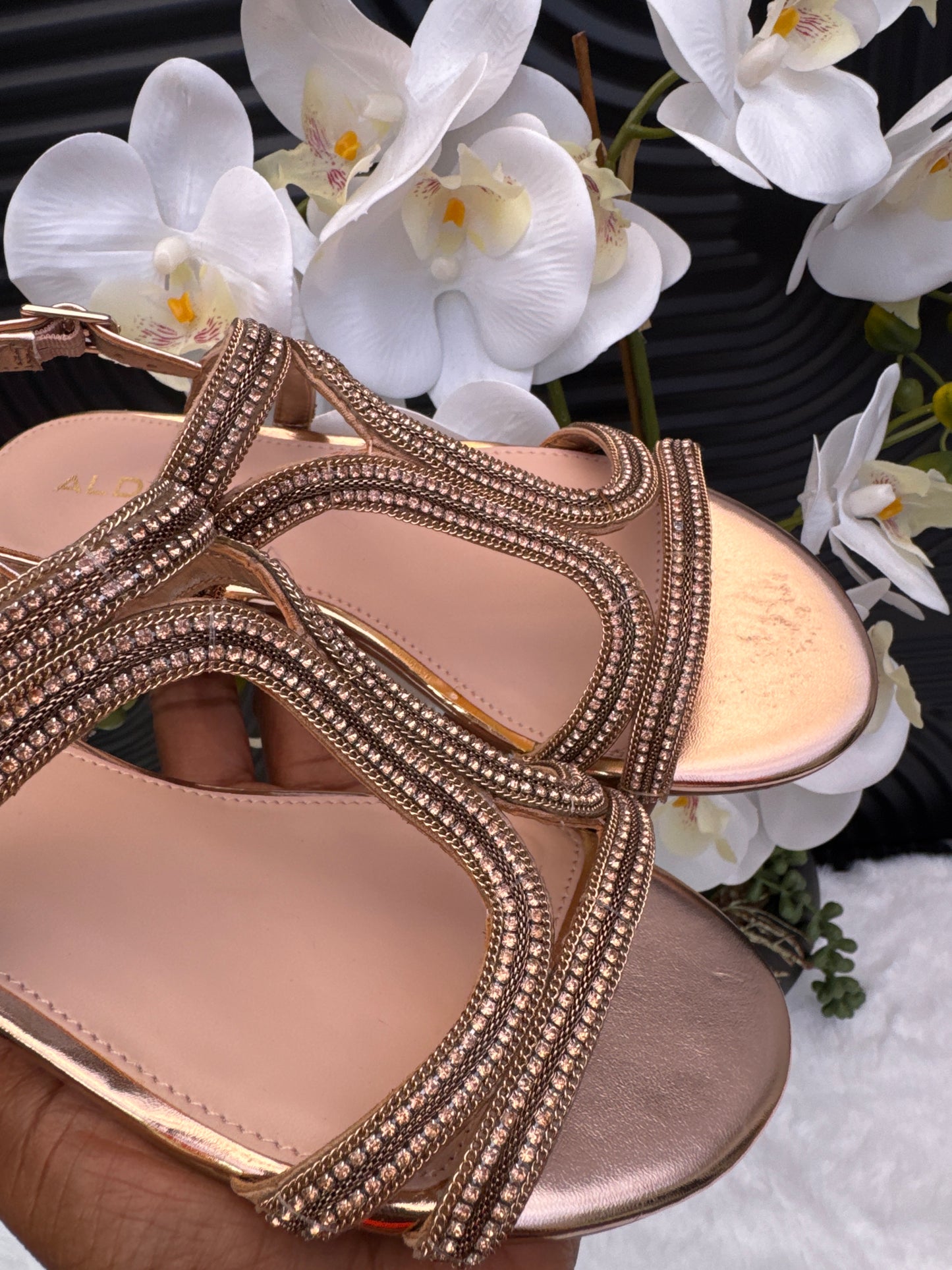 ALDO Gold Diamante Flat Sandal