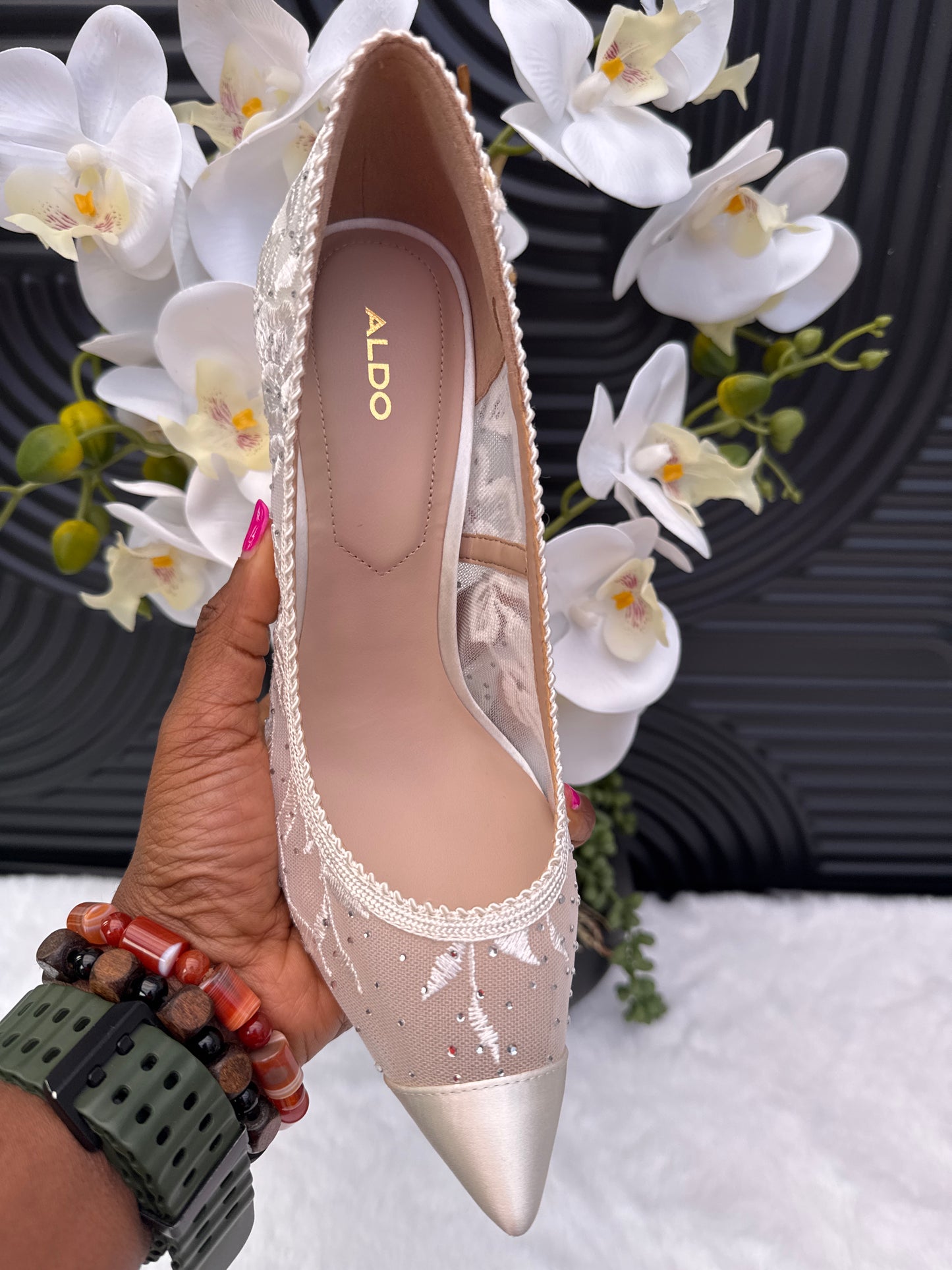ALDO lace detail heels