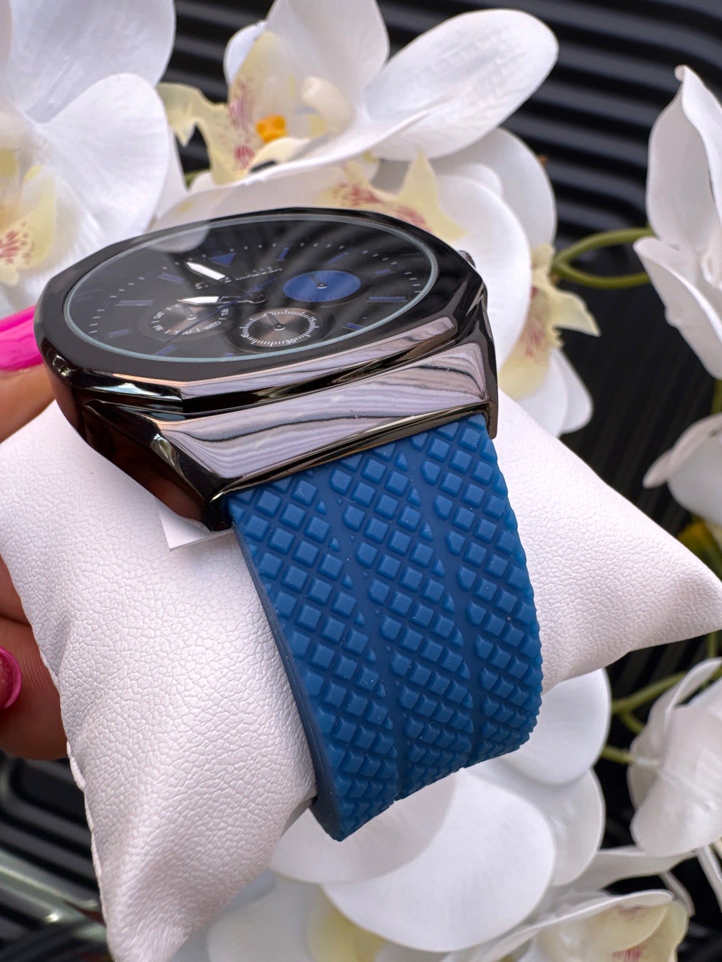 Steve Madden Blue Strap Silicon Watch