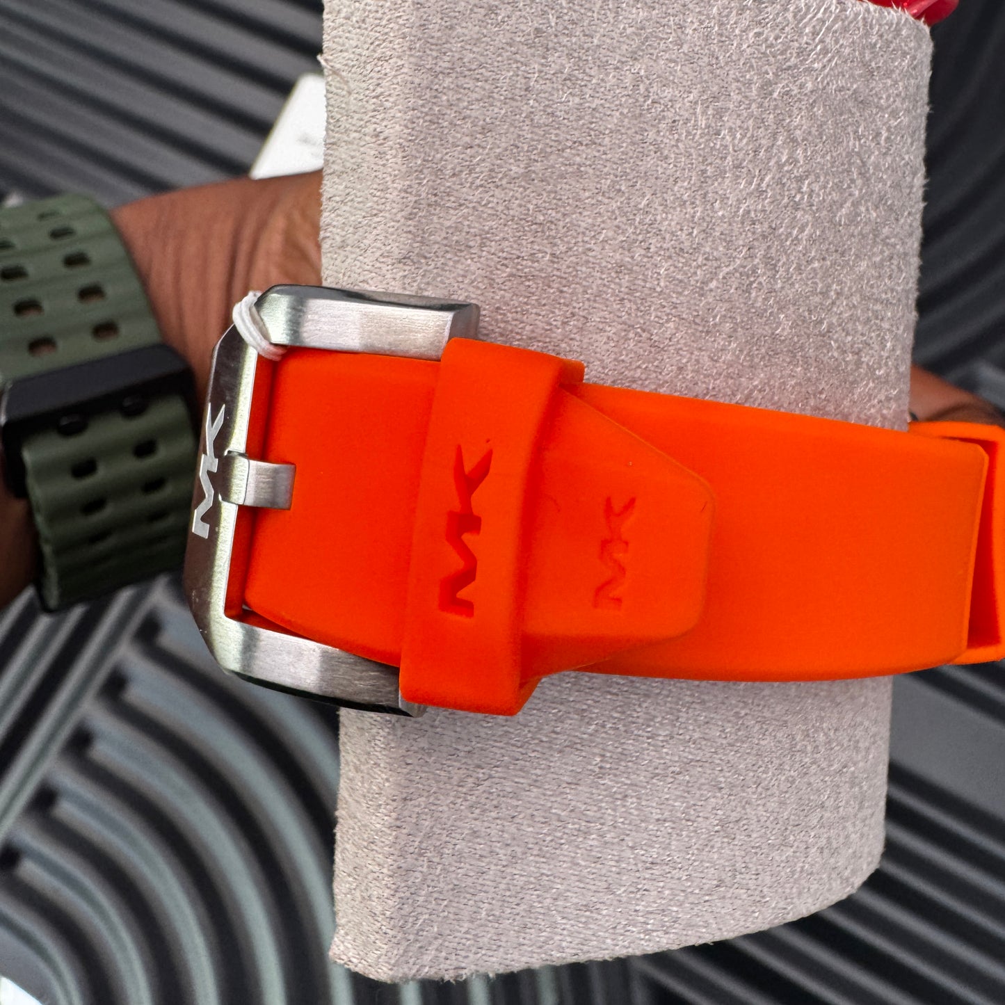 Michael Kors Oversized Silicone Strap Watch in Orange