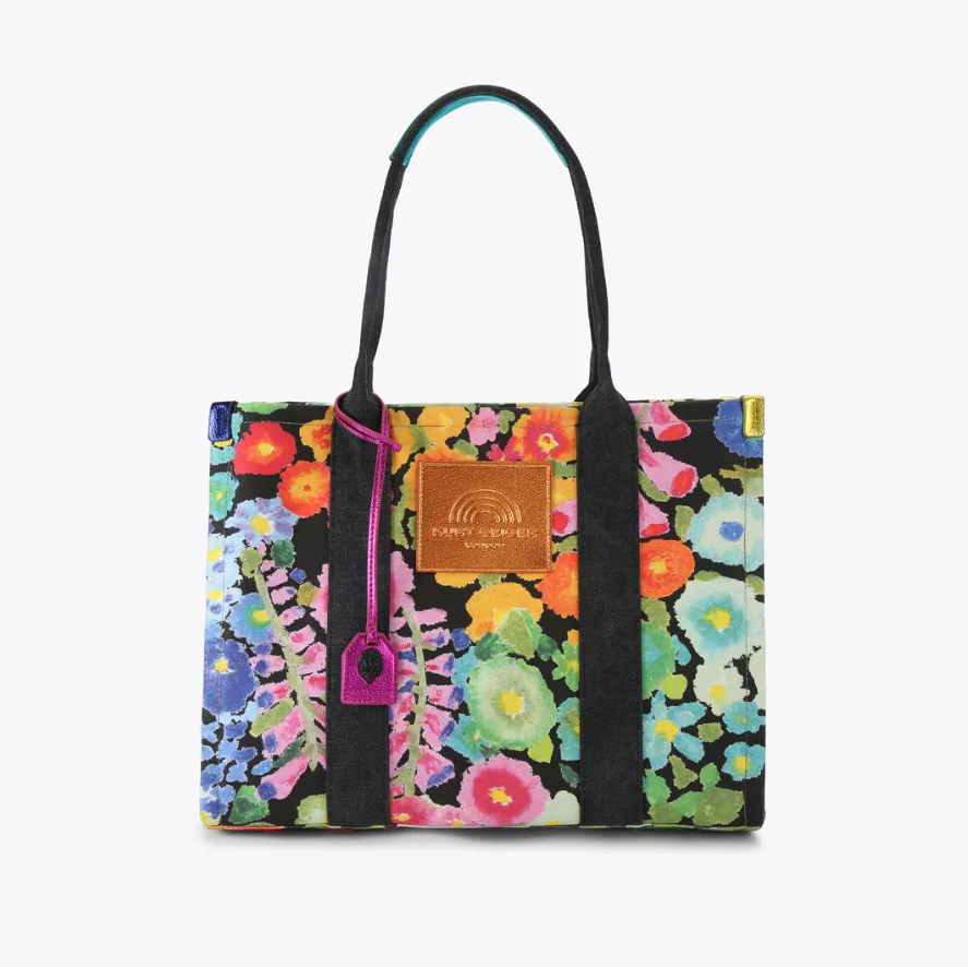 Large KG Floral Canvas Tote Bag