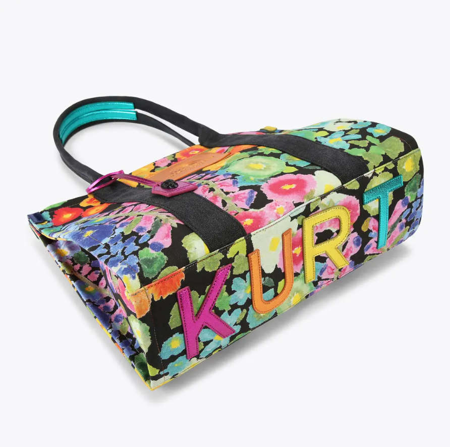 Large KG Floral Canvas Tote Bag