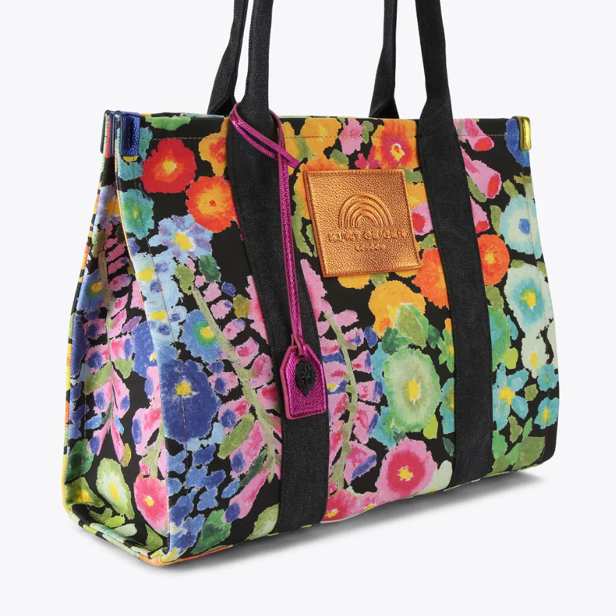 Large KG Floral Canvas Tote Bag