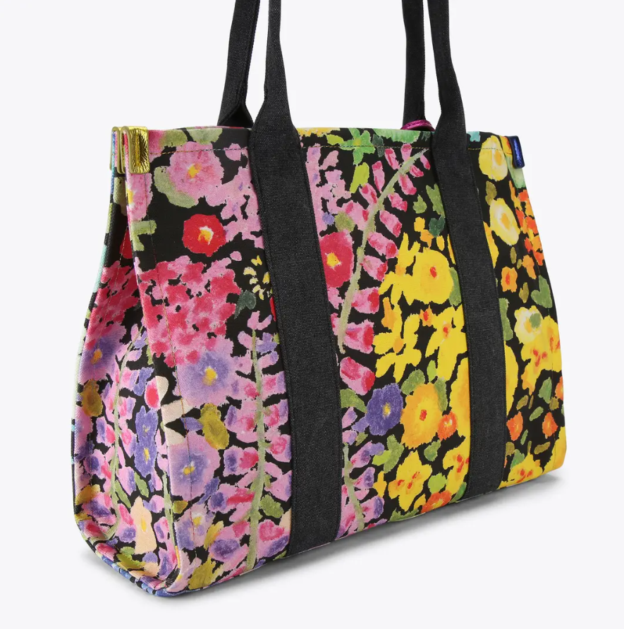 Large KG Floral Canvas Tote Bag