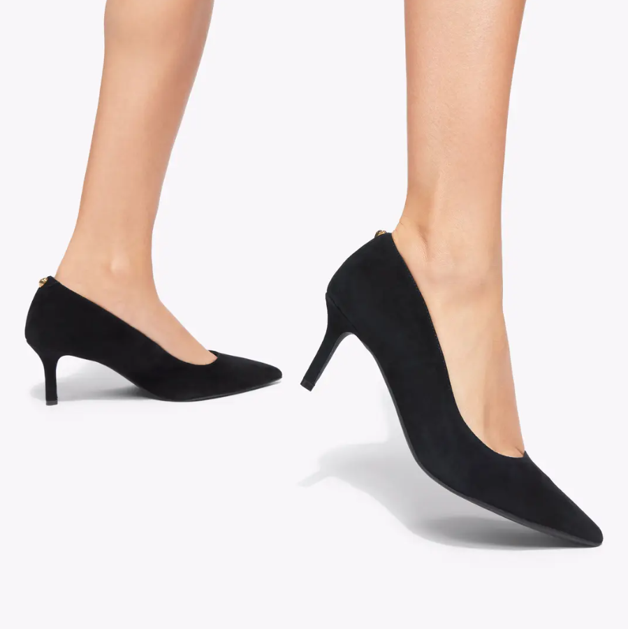 KG Black Mid Heel Court Shoes