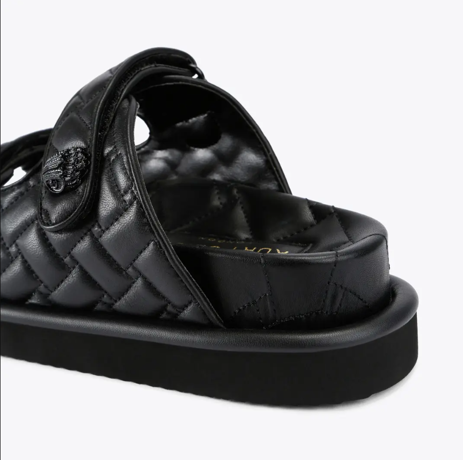 Black Leather Slide Sandal