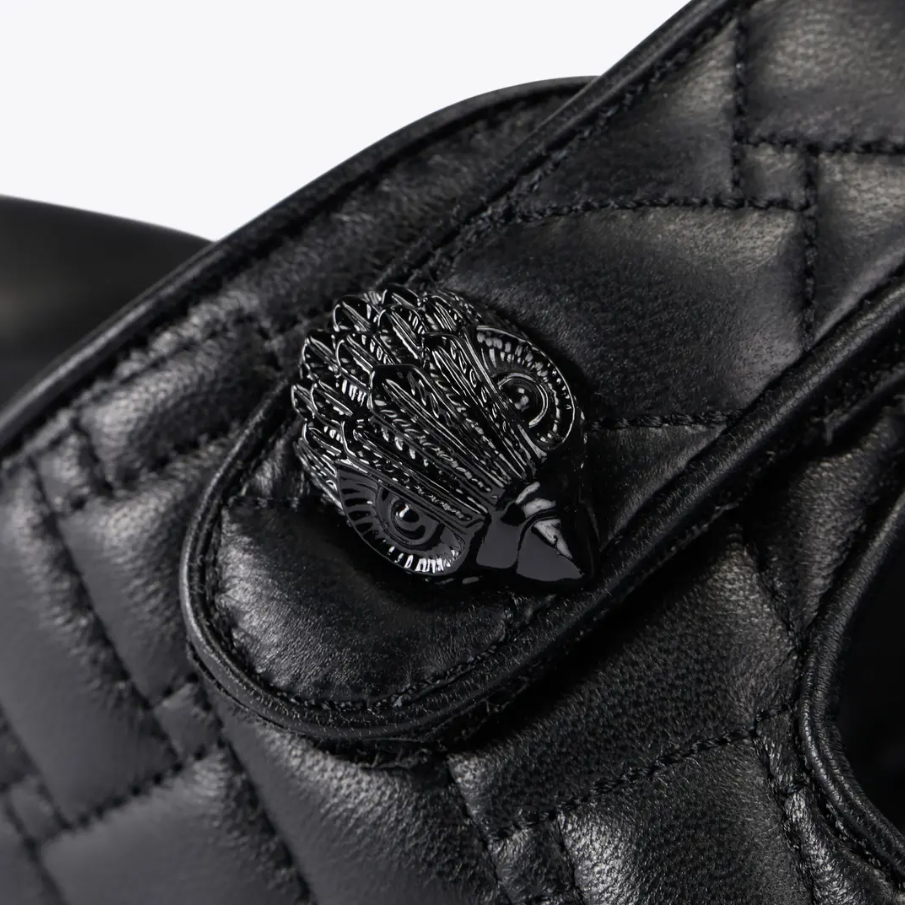 Black Leather Slide Sandal