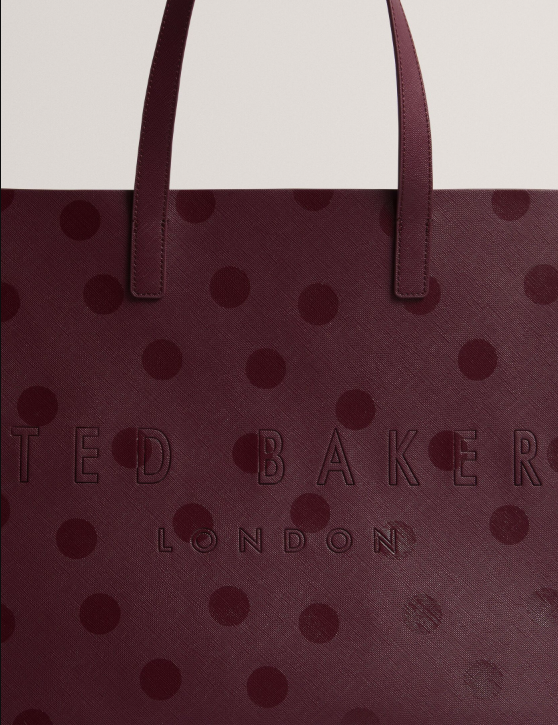 Ted Baker XL Shopper Bag in Polka Dot Burgundy
