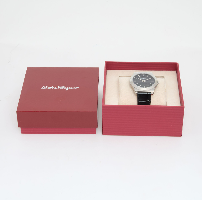 Black Leather Gents Watch - Authentic Retail Product