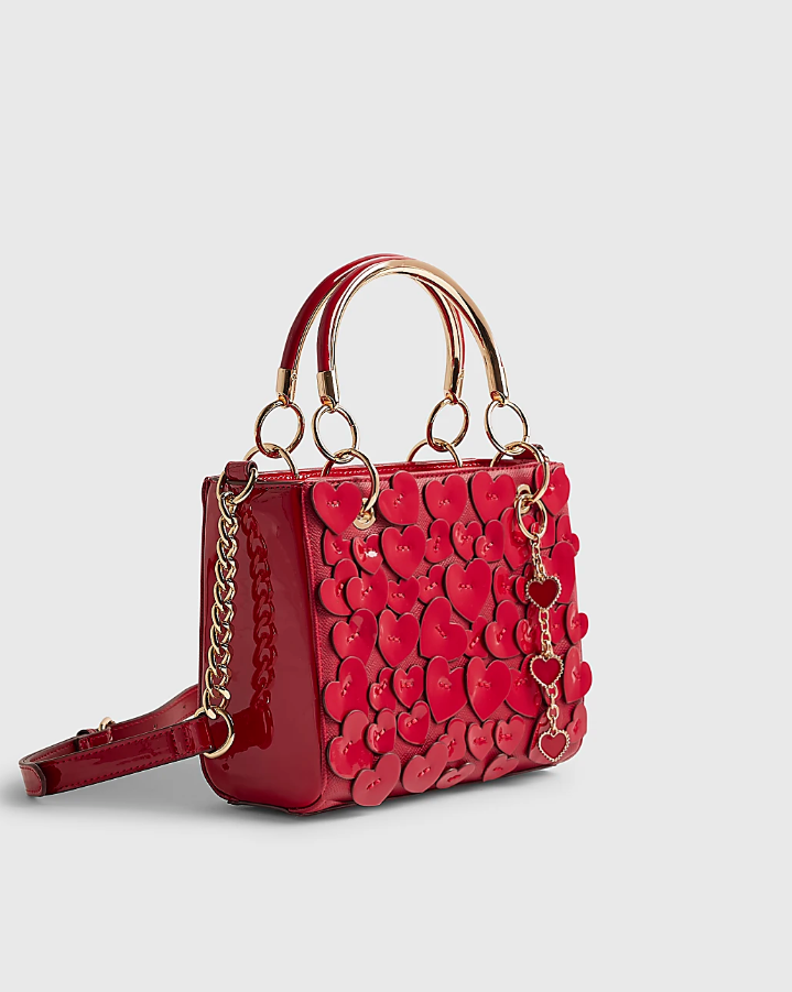 RI Red 3D Heart Tote Bag