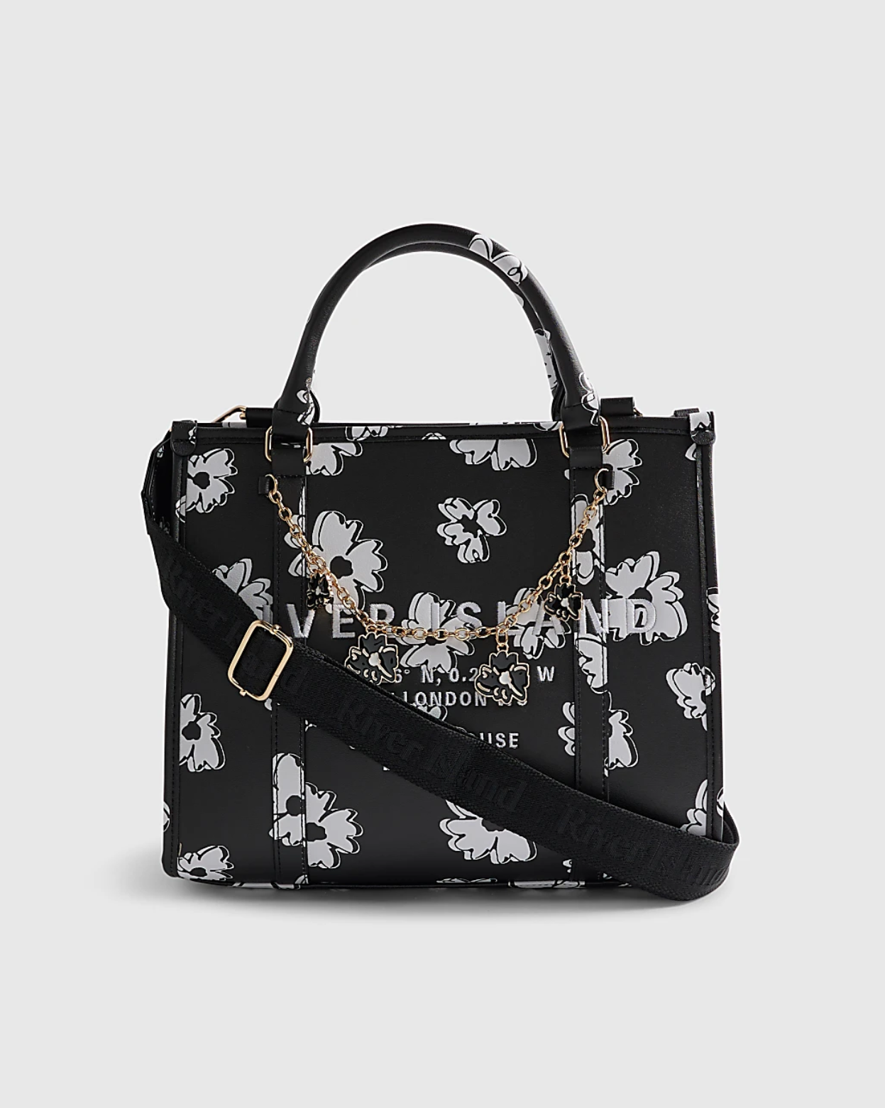 RI Black Daisy Chain Tote Bag