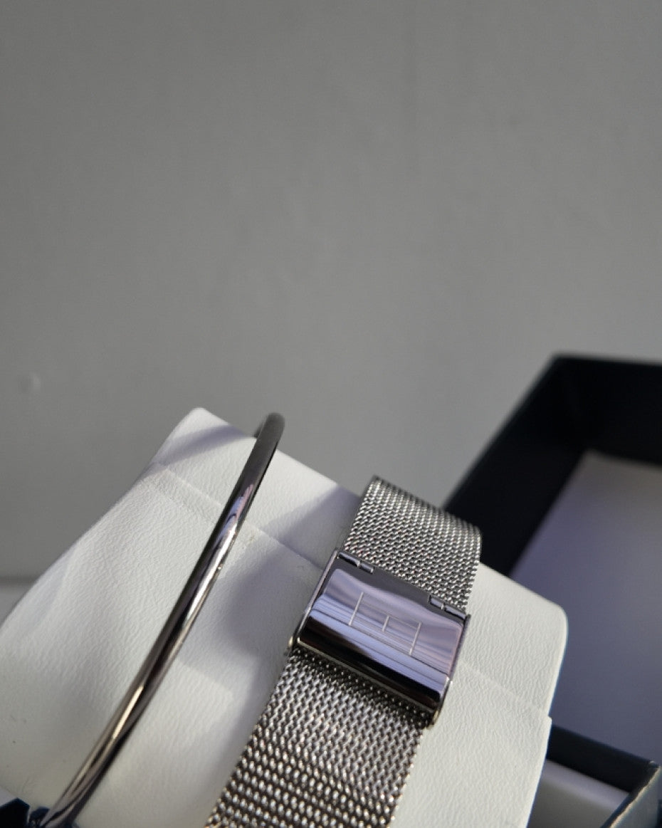 Tommy Hilfiger Silver Watch and Bracelet Set