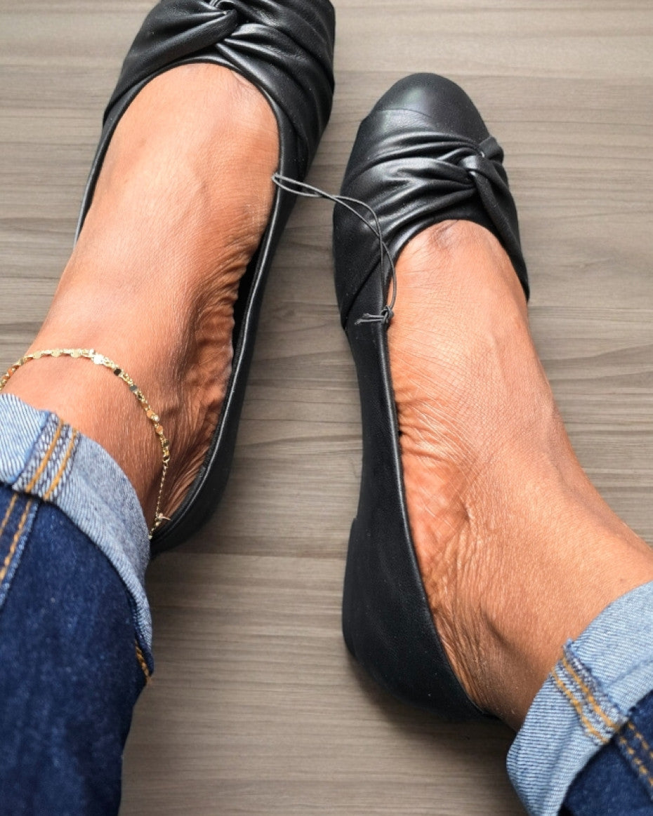 Black Twist Front Ballet Shoes