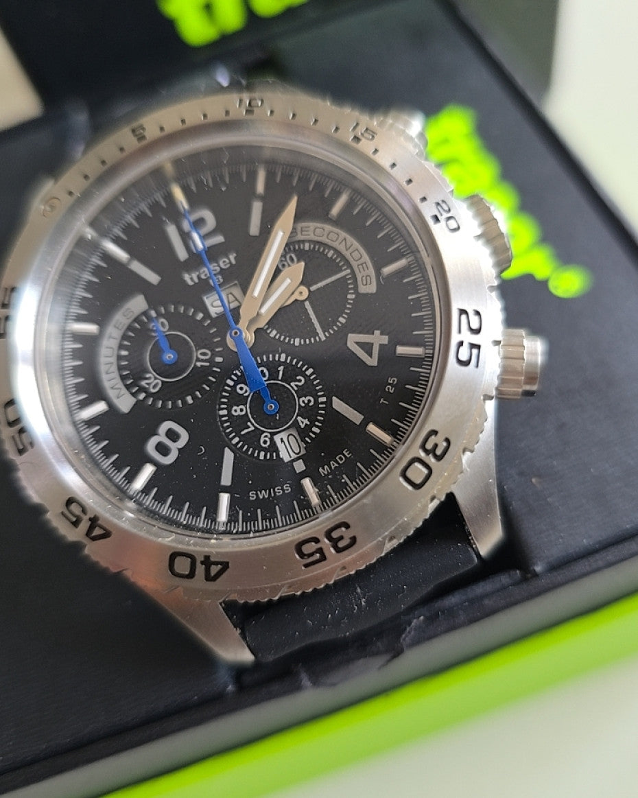 TRASER Chronograph Black Strap Watch