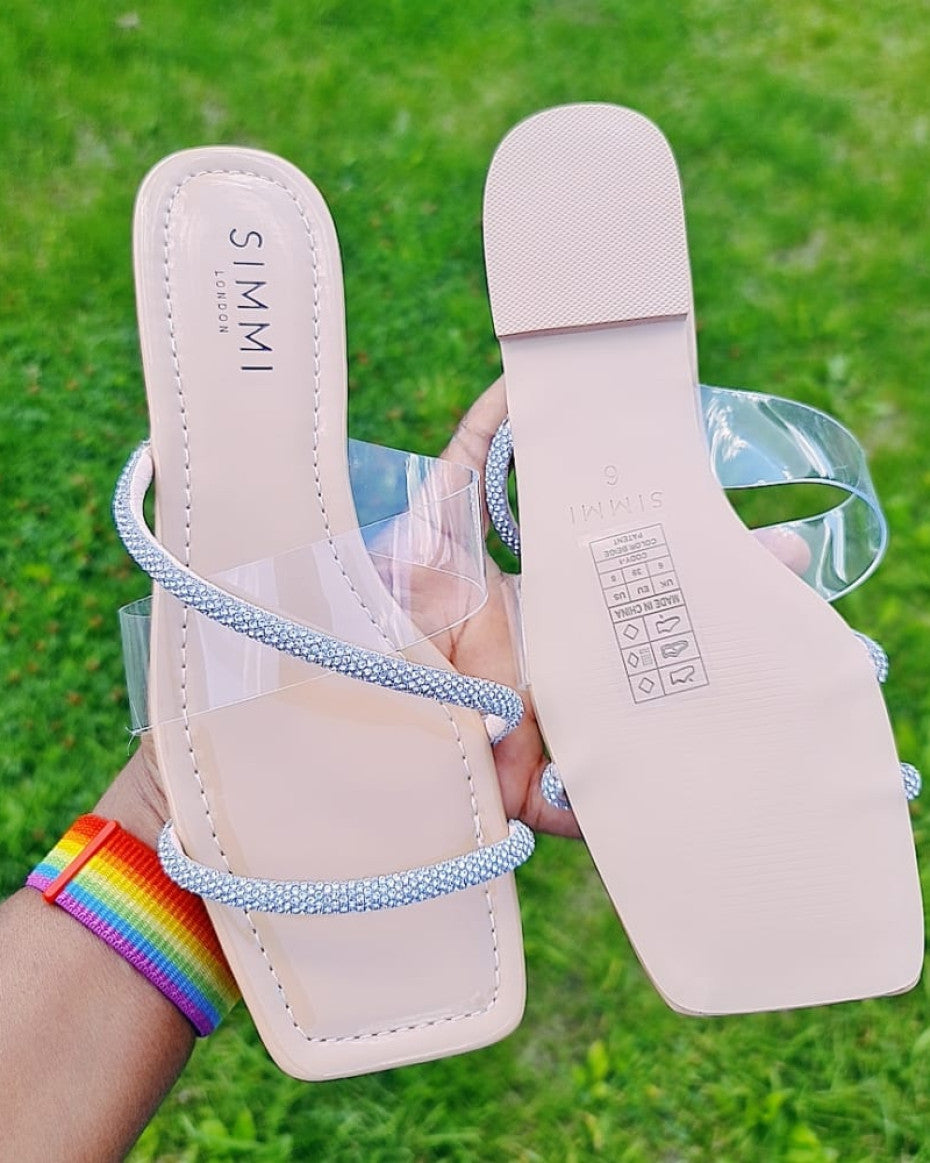 Embellished Cross Strap Sandal