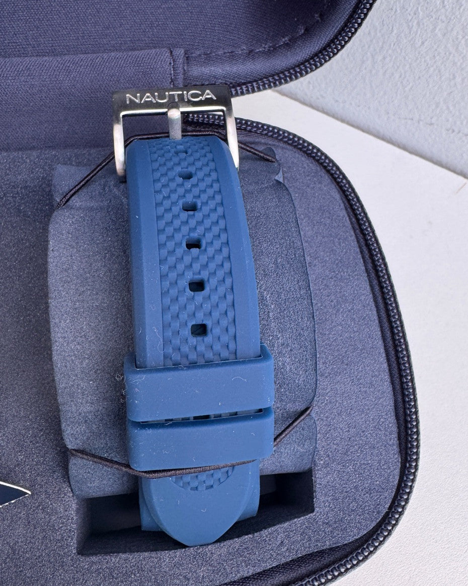 Limited Edition Nautica Silver-Tone Case Quartz Analog Watch Set