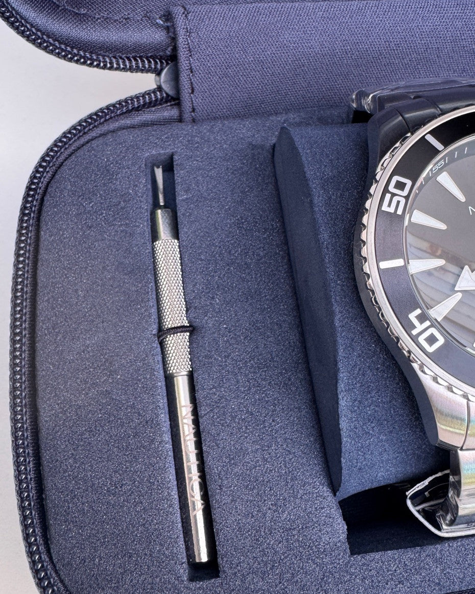 Limited Edition Nautica Silver-Tone Case Quartz Analog Watch Set
