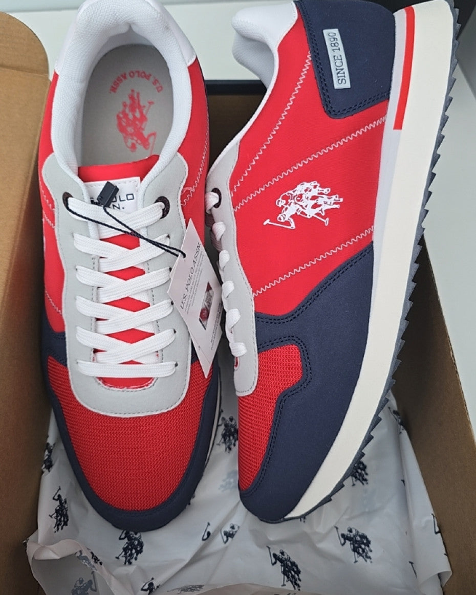 Navy & Red Logo Trainers