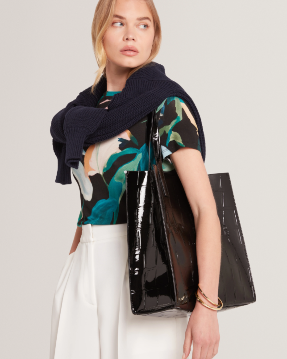 Ted Baker Croc Effect Large Icon Bag