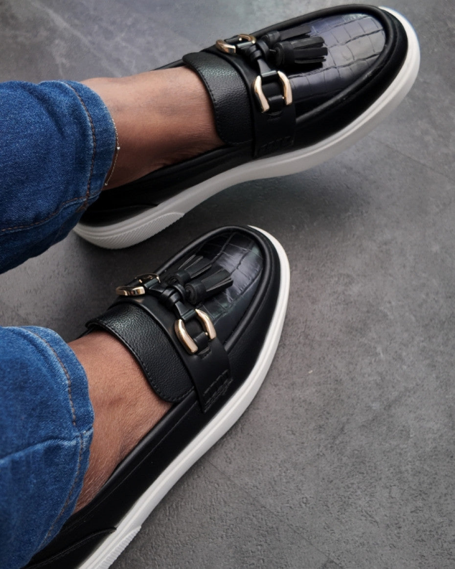 Black Tassel Loafers