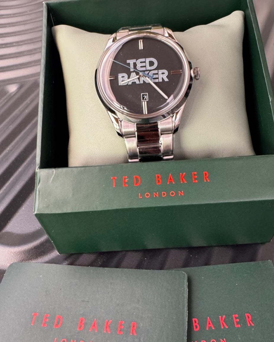Ted Baker Stainless Steel Bracelet Black Dial Watch