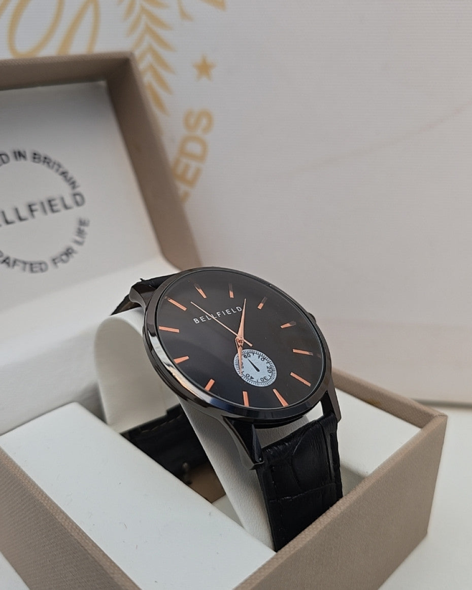 Black Leather Strap watch for men