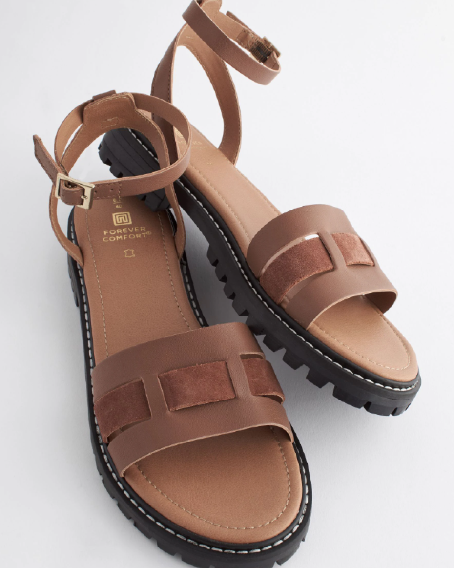 Brown Leather Cleated Sandals