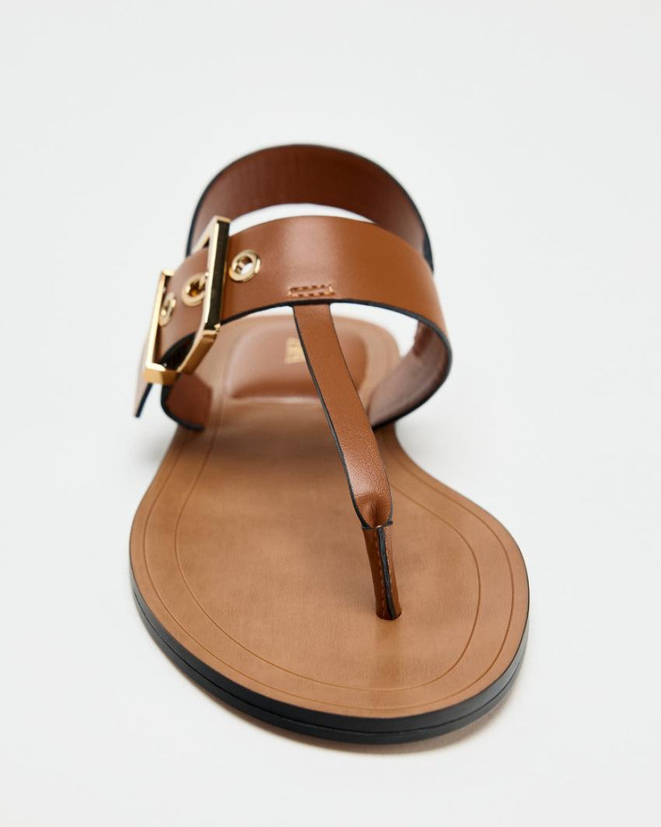 BUCKLED FLAT SANDALS