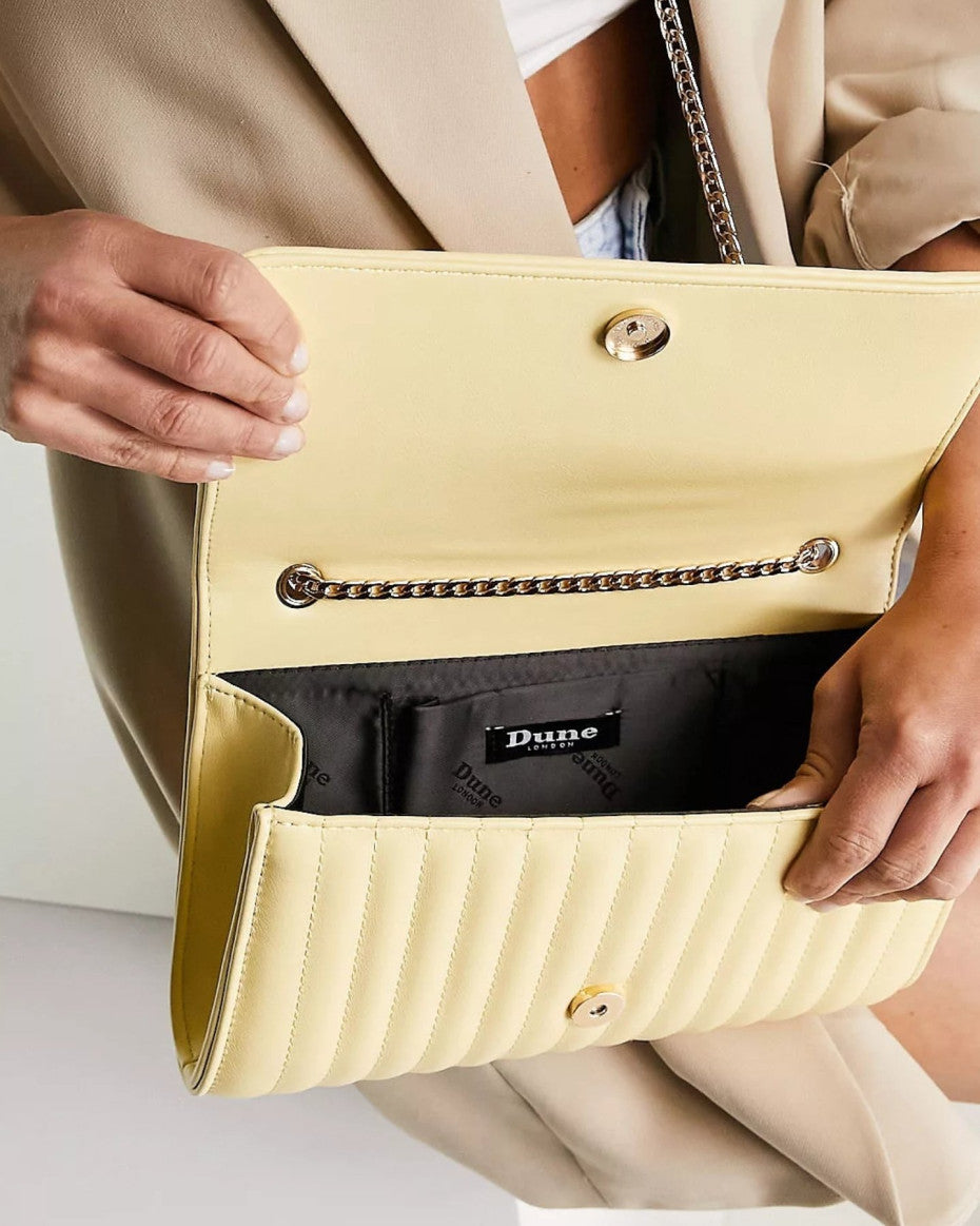 DUNE Quilted Crossbody bag in Yellow