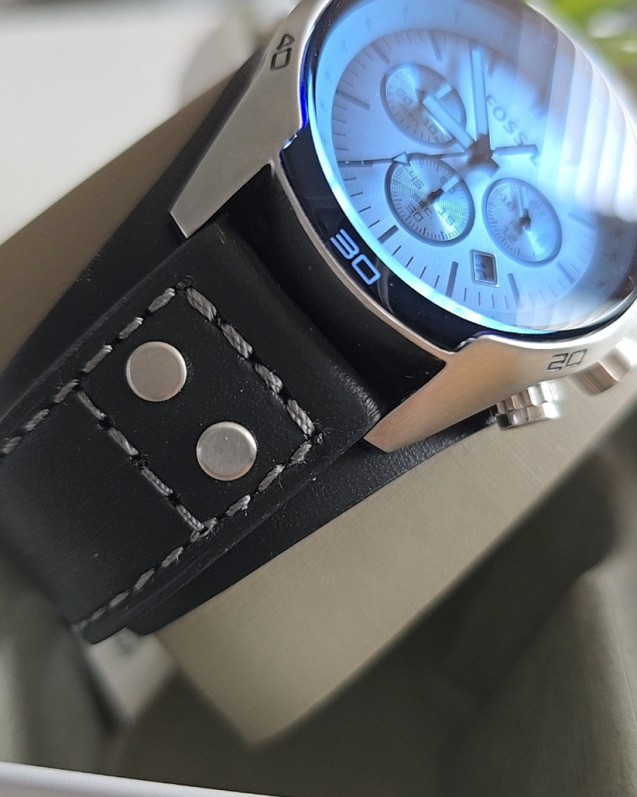 FOSSIL Black Leather Watch