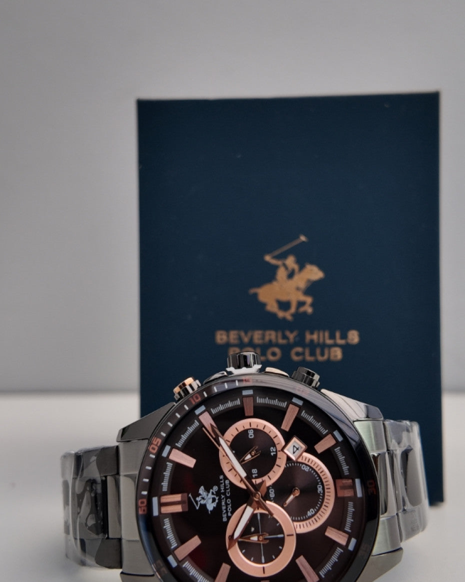 Black x Rose Gold Chronograph Bracelet Analog Watch