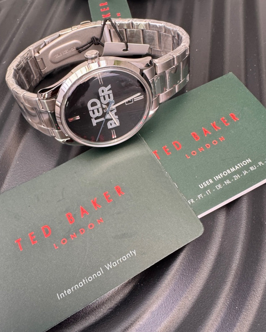 Ted Baker Stainless Steel Bracelet Black Dial Watch