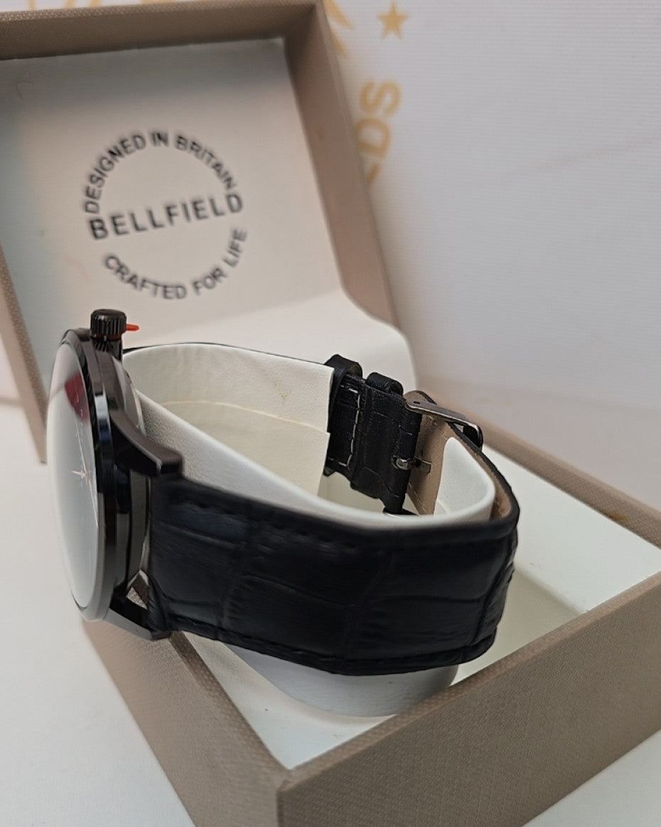 Black Leather Strap watch for men
