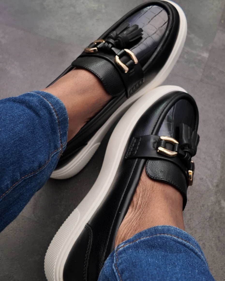 Black Tassel Loafers
