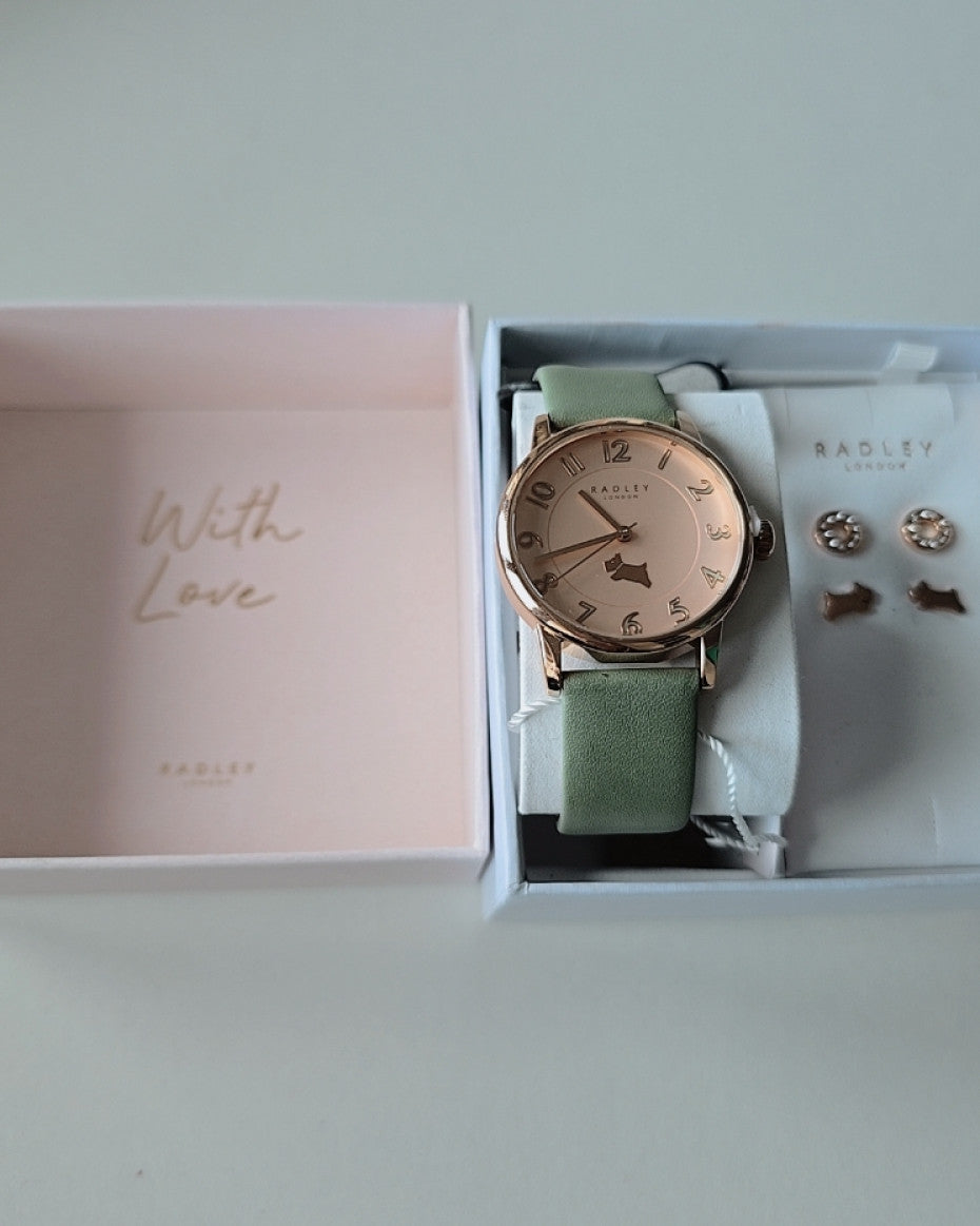 Radley Ladies Leather Strap Watch and Earring Set