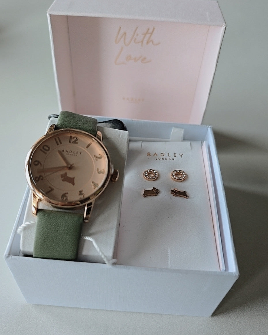 Radley Ladies Leather Strap Watch and Earring Set