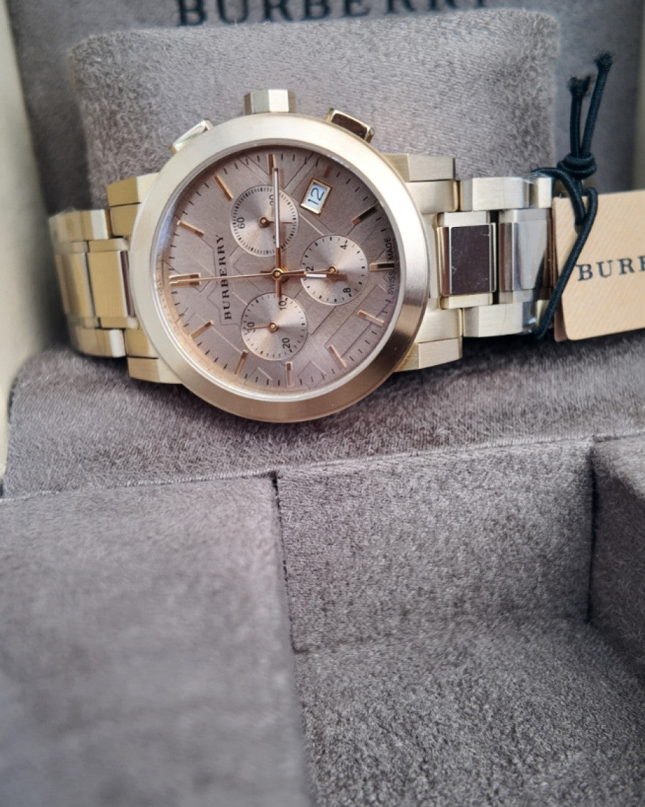 Burberry UNISEX Gold Tone Chronograph 38mm Watch