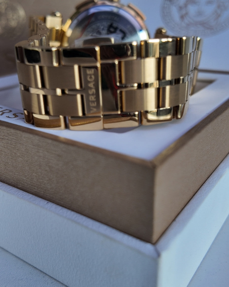 Versace Chronograph Gold and Black Watch