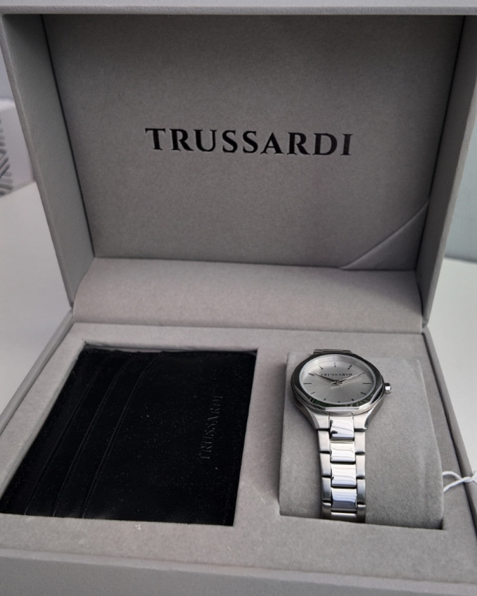 TRUSSARDI Watch and Card Holder Set