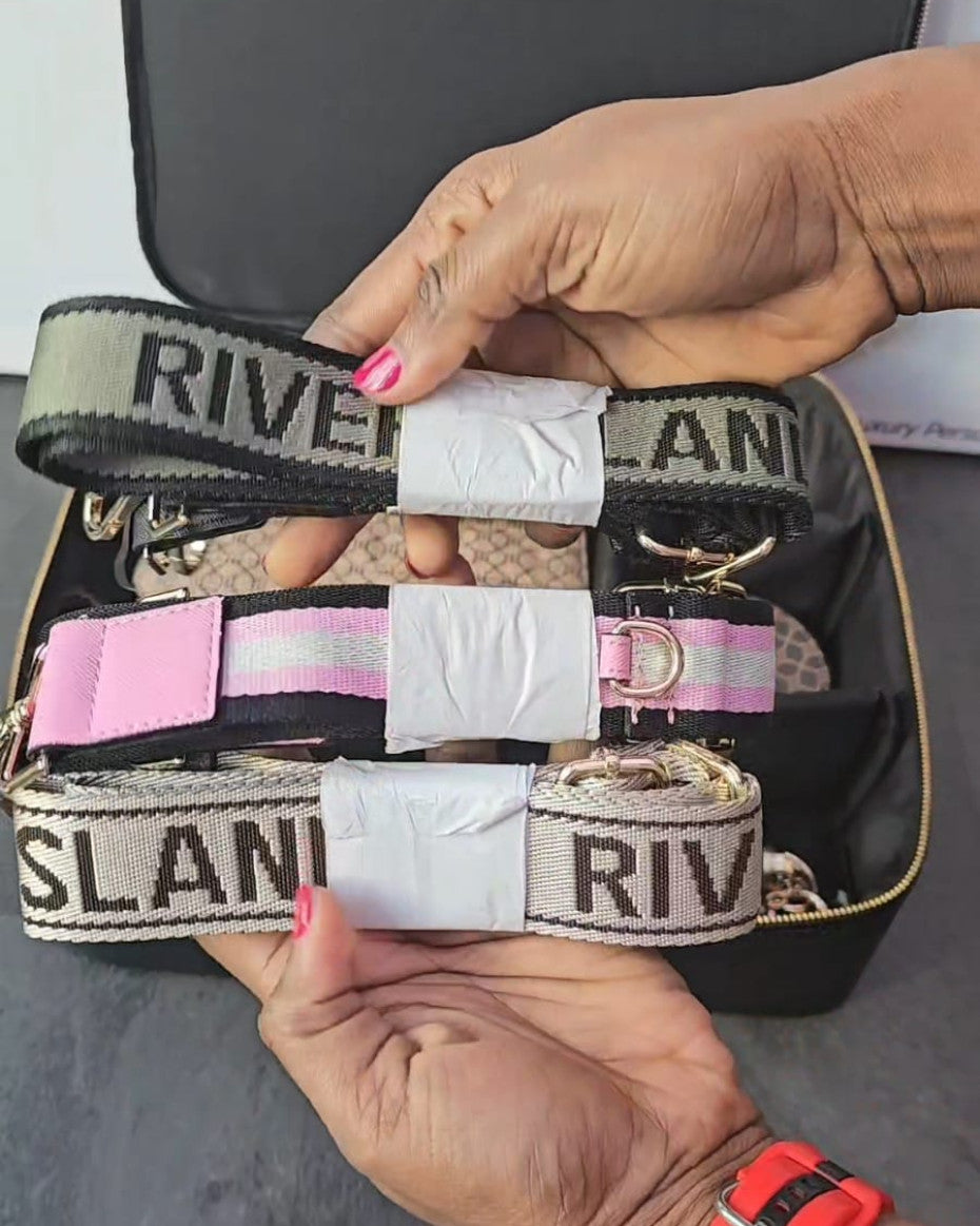 River Island monogram print cross body bag bundle
