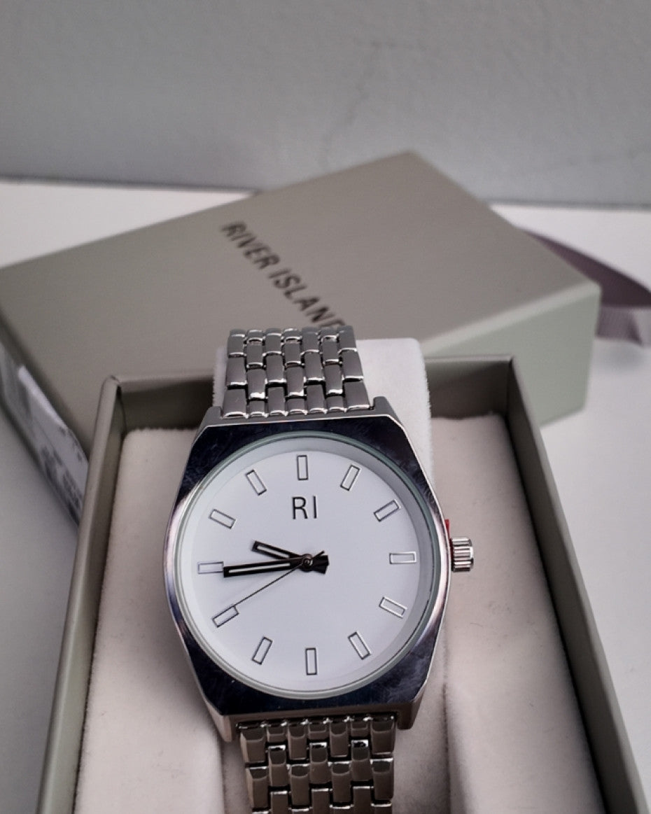 River Island Silver Tone Metal Watch