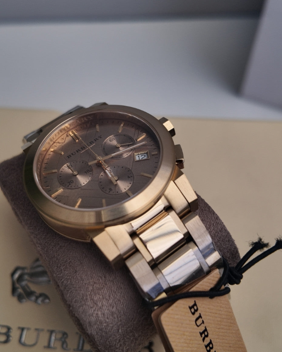 Burberry UNISEX Gold Tone Chronograph 38mm Watch