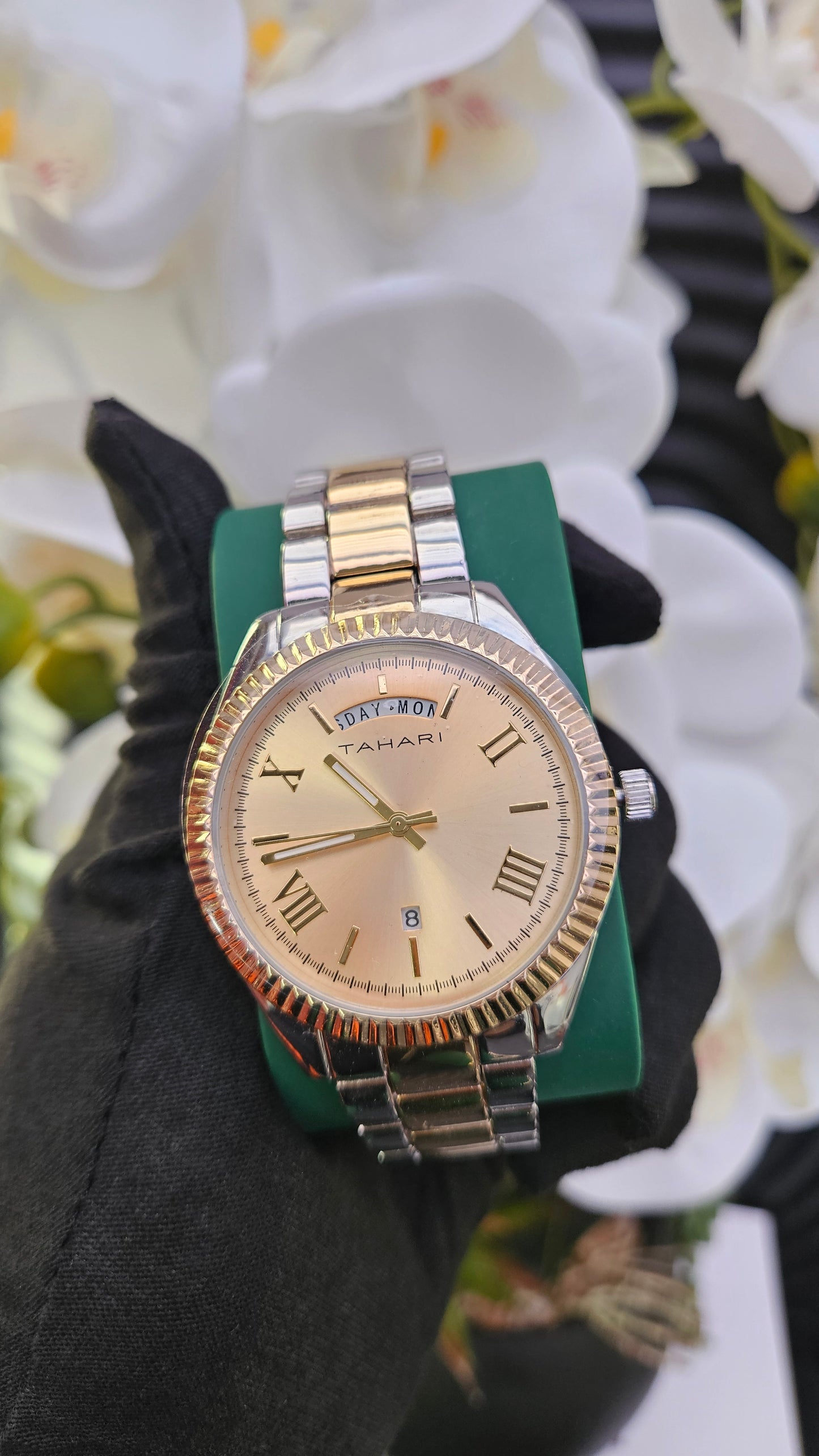 TAHARI Gold Dual Tone Bracelet Watch