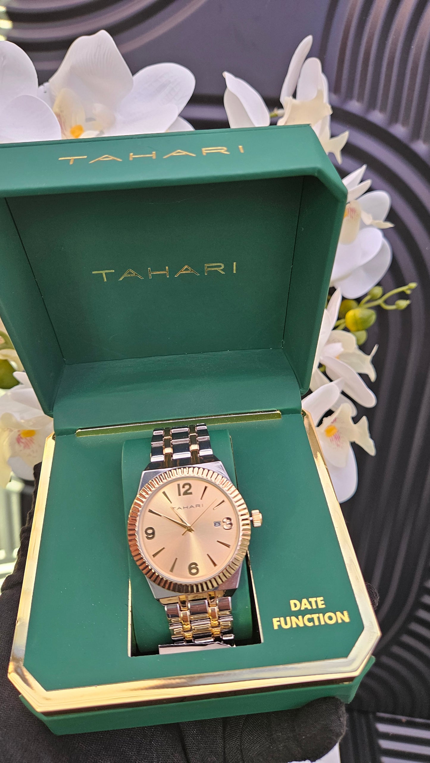 TAHARI Gold Dual Tone Bracelet Watch