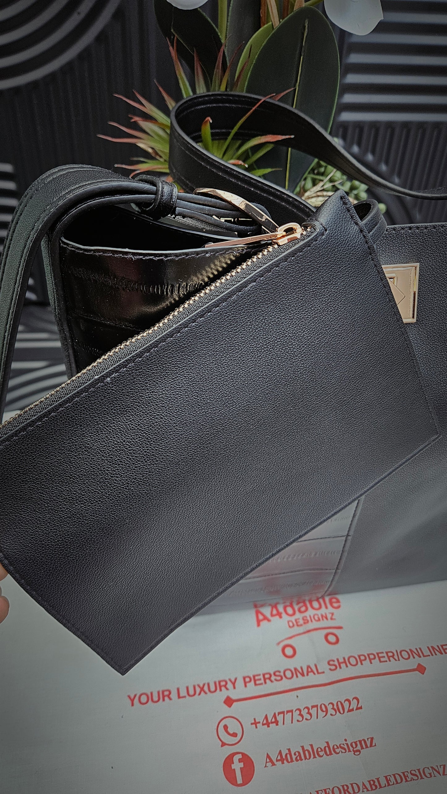 Dune Black Shoulder Bag With Purse - Authentic Retail Product