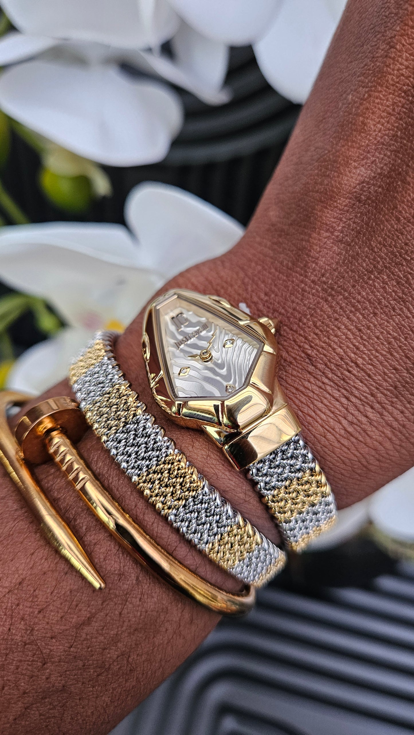 Just Cavalli Dual Tone Wrap Watch- Authentic Retail Product