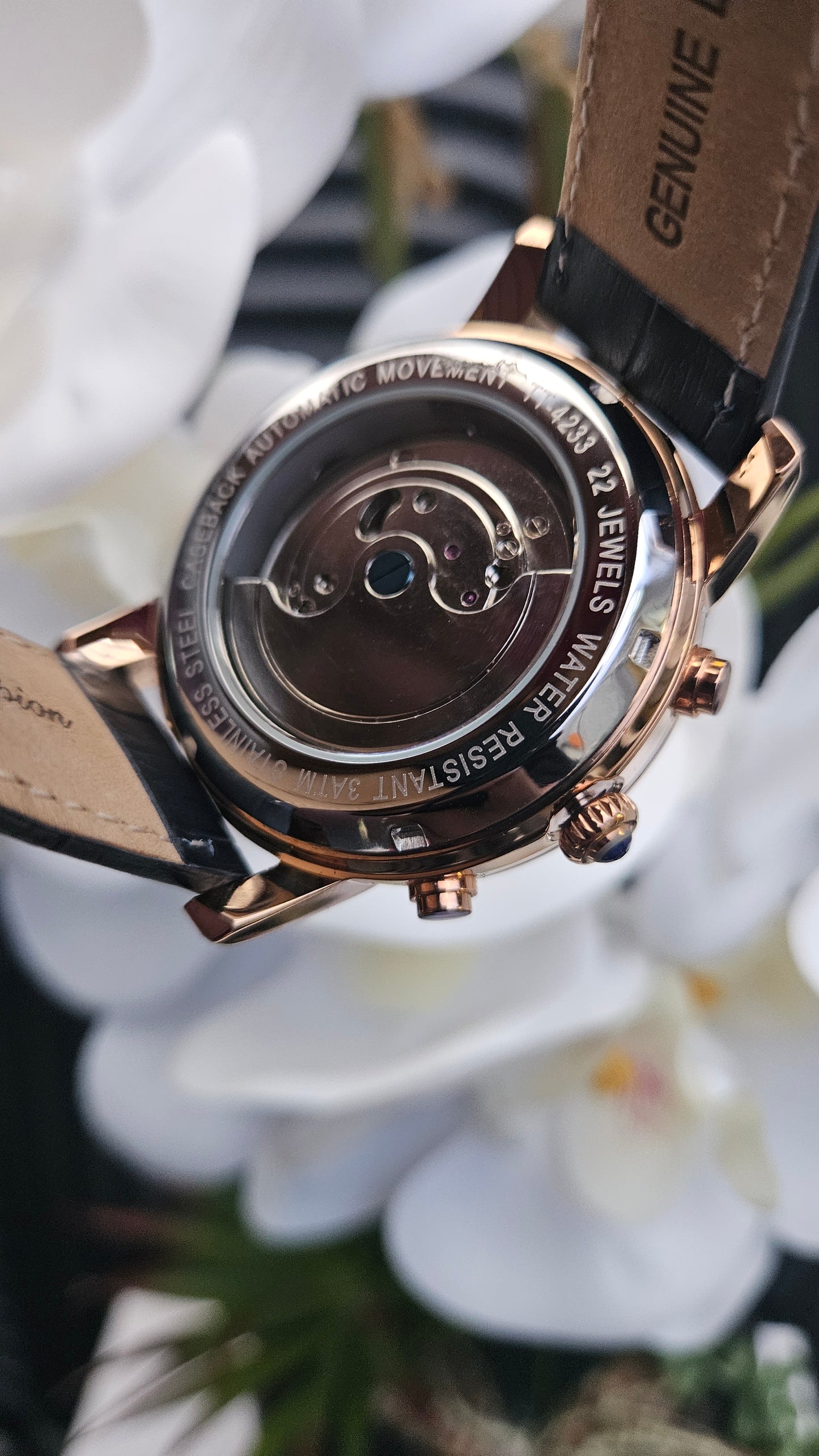 Thomas Tompion Blue Leather Automatic Watch -Authentic Retail Product