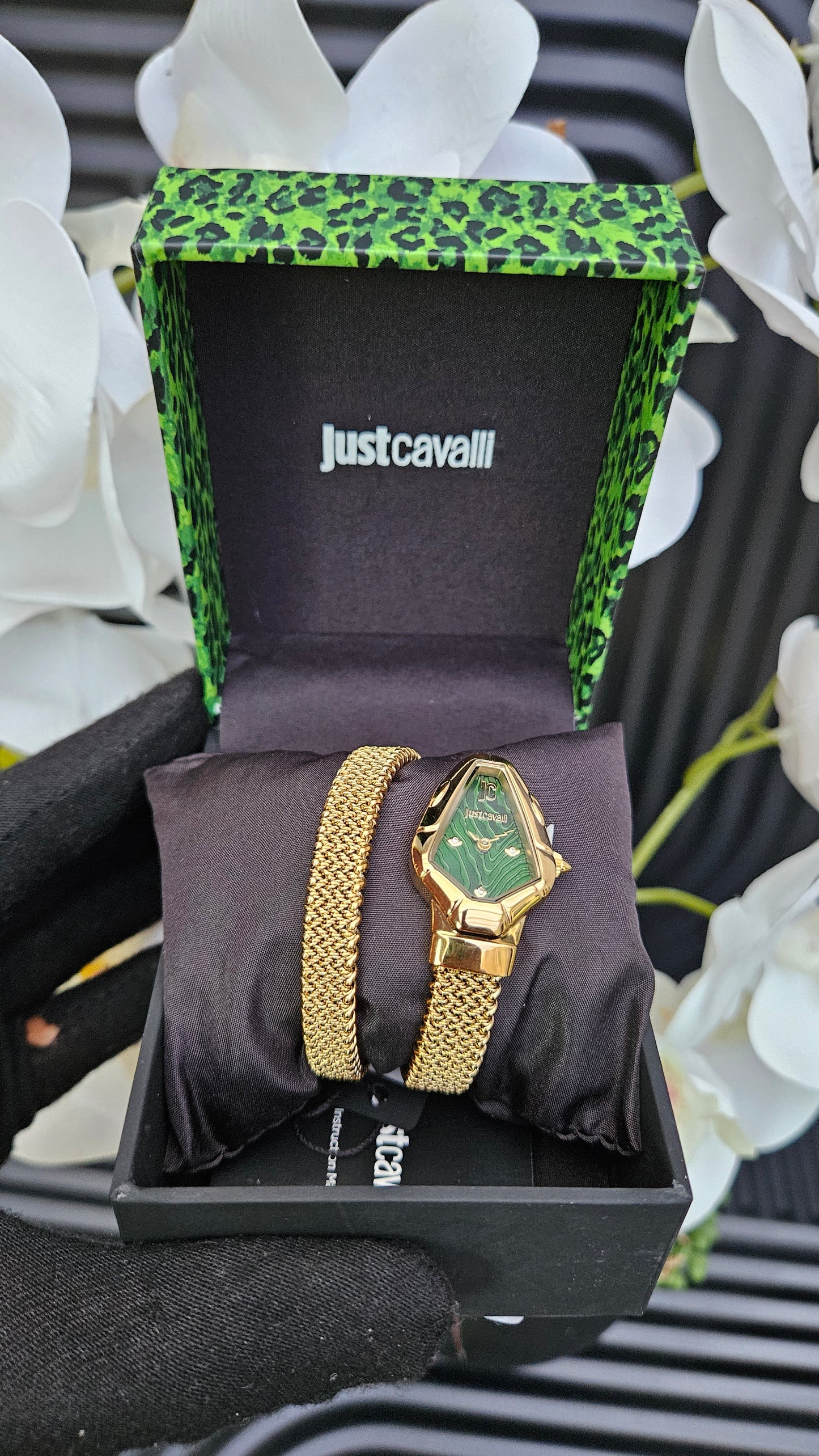 Just Cavalli Gold Tone Wrap Watch- Authentic Retail Product